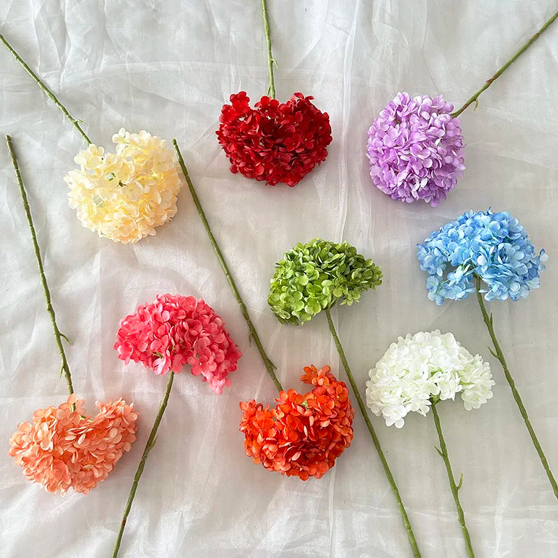216 PCS Artificial Silk White Hydrangea Flowers with Stems Full Hydrangea for Christmas Wedding Centerpieces