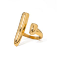 N&S 18K Gold Plated Stainless Steel Open Ring Modern Geometric Minimalist Design Tarnish Free for Engagement Gift or Anniversary