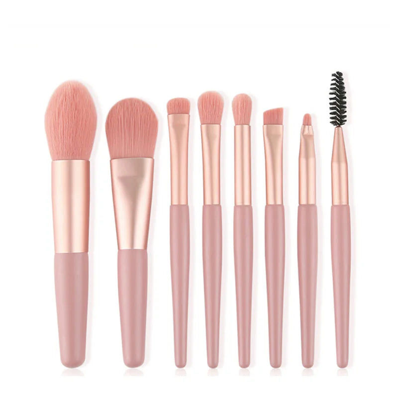SBelle Professional Makeup Brush Set 8pcs Eye Shadow Concealer Foundation Eyeliner for Face Lips Handled Lip Liner Box Included