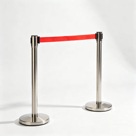 Stainless Steel Retractable Belt Crowd Control Barrier Easy Clean Maintenance Free for Long Term Public Place Application