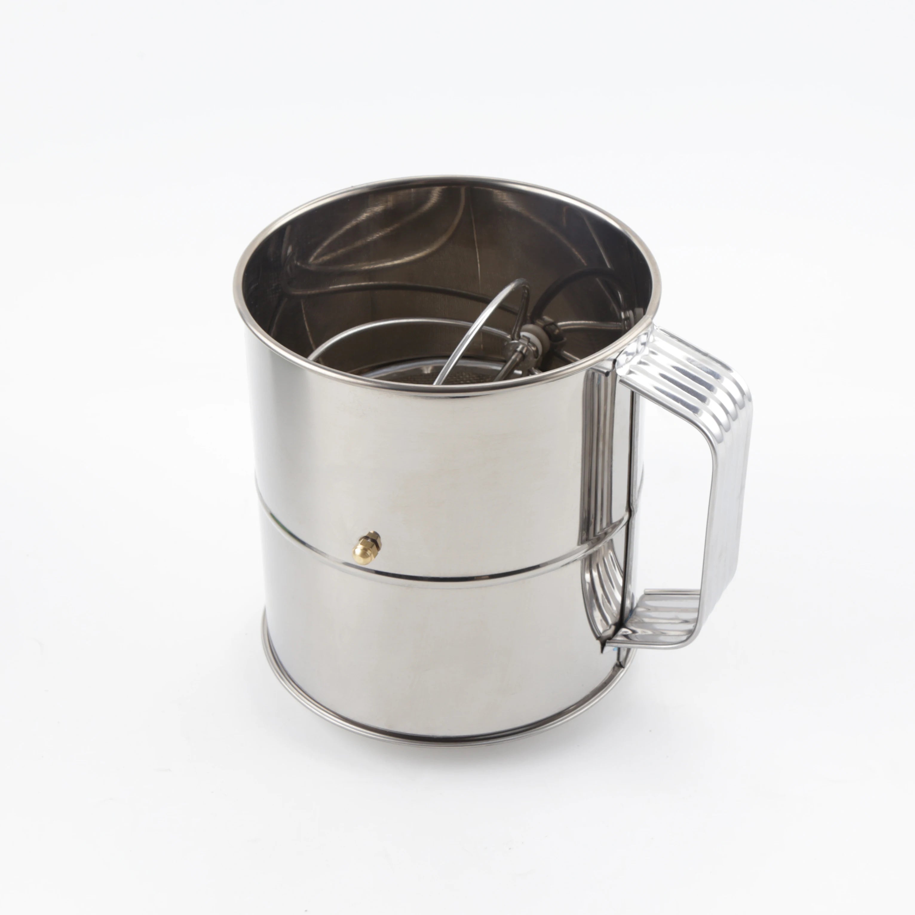 Good Use Bakeware Tools Professional 8 Cup Hand Crank Baking Tools Stainless Steel Flour Sifter