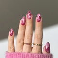 Artificial Finger Nails Set Manufacturers Wholesale Soft Gel Short Almond Valentine Pink Heart Cat Eye Custom Press On Nails Set