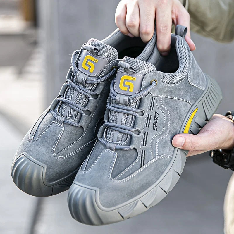 GUYISA Fashion Outdoor Safety Shoes Steel Toe Anti-smashing Anti-piercing Customized Size Rubber Outsole All Season Unisex