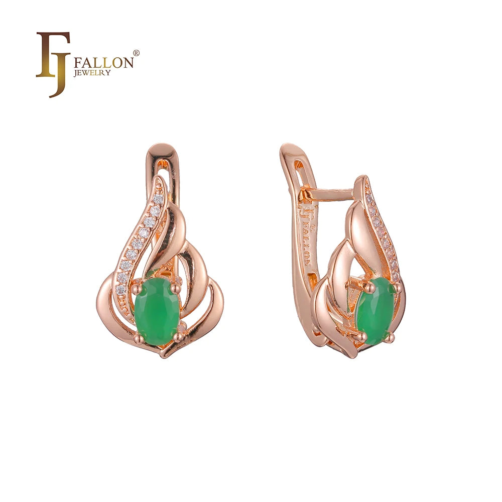 FJ Fallon Fashion Jewelry Cluster Earrings Plated in Rose Gold Brass Based