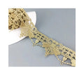Wholesale 5cm Polyester Golden Hollowed Out Embroidery Bow Lace Trim Guipure Fabric for Wedding Dresses Garment Lace Roll