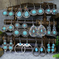 Long New Geometric Vintage Womens Jewellery Turquoise Fashion Bohemian Tassel Jewelry Drop Earrings Boho Sets for Womens Gift