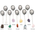 Natural Raw Stone 304 Stainless Steel Tea Infusers Crystal Stone Amethyst Rose Quartz Tea Strainer Spice Strainer Ball