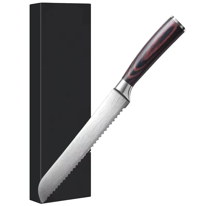 Crafted Vintage Stainless Steel Handmade Sharp Eco-Friendly Bread Knife Natural Pakka Wooden Handle Kitchen Knife