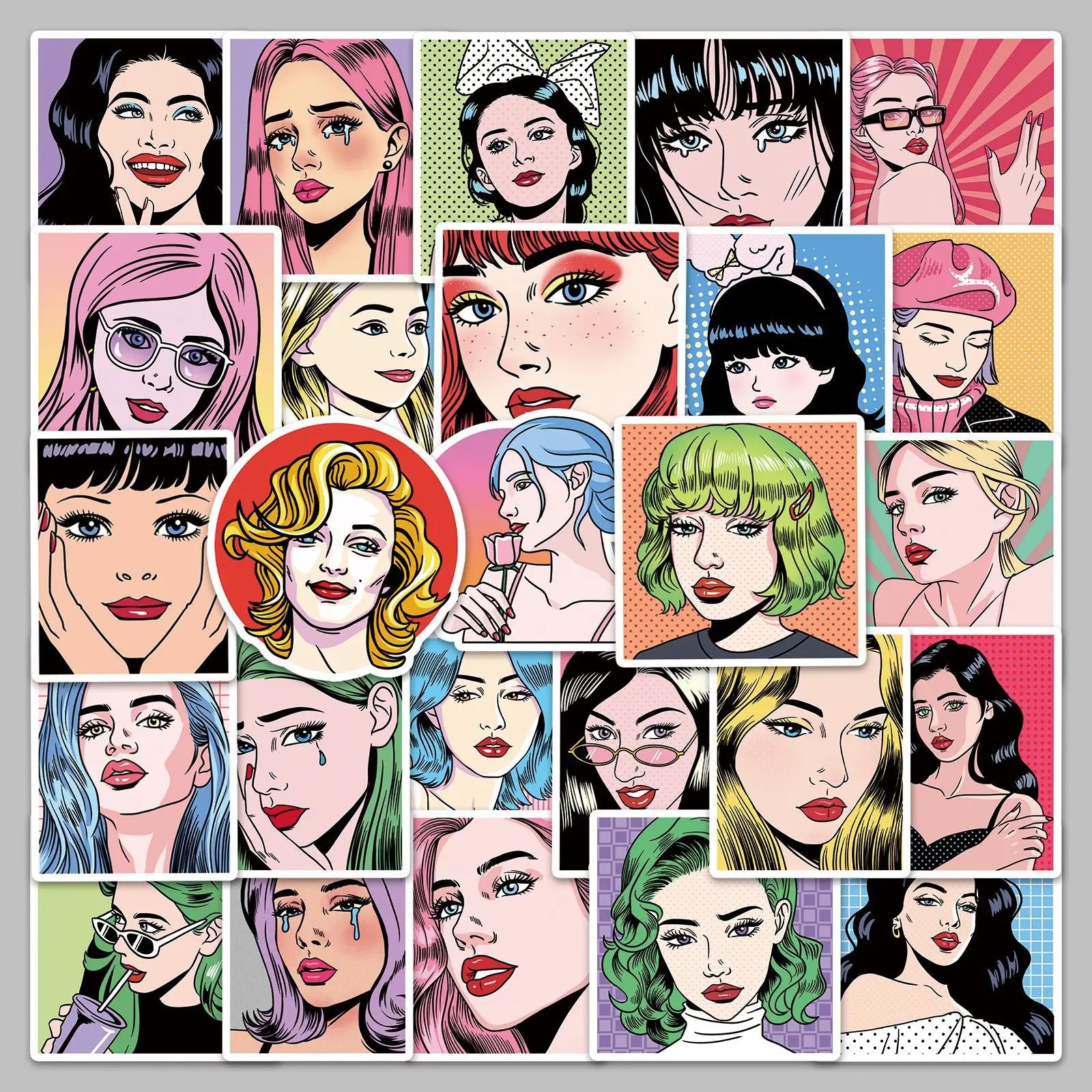 50pcs Cartoon girly sexy beautiful fashional girl popular art sticker