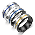 Fashion Jewelry Punk Vintage Vendors Thin Blue Line Stainless Steel Ring Men's  Wedding Rings for Men
