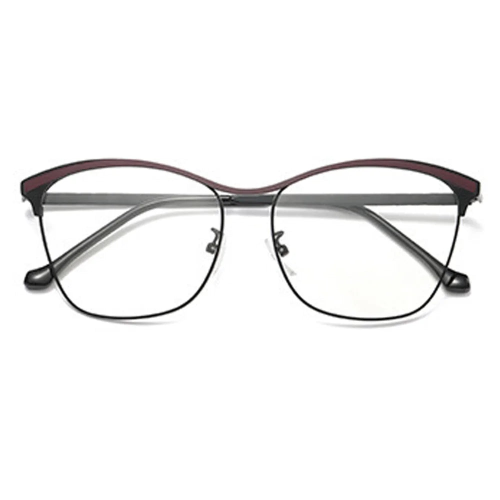 SPARLOO 2454 Women's Photochromic Lens Eyeglasses Cat Eye Frame Design Solid Pattern Change Color & Anti Blue Light Features