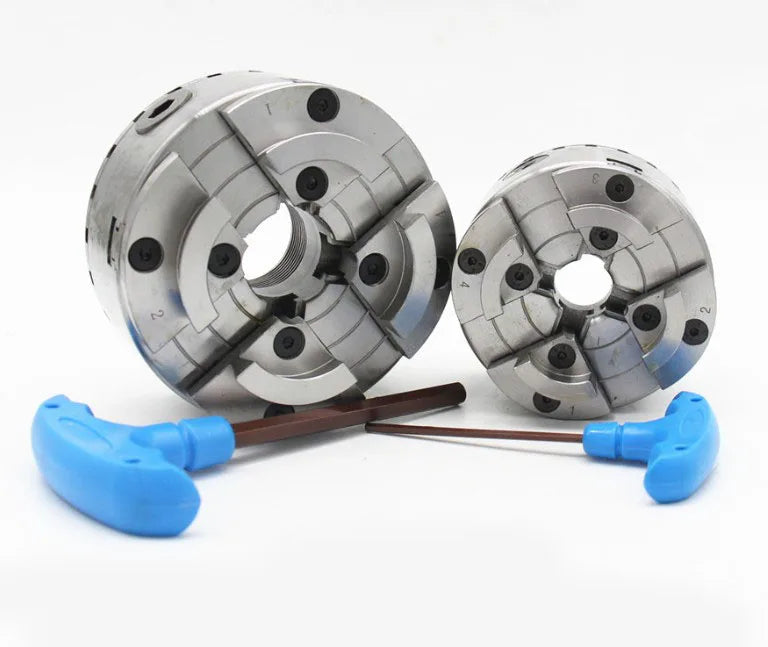 Steel Manual 4 Jaw Chuck for Wood Lathes Single & Double Chuck 80mm KP125 Model