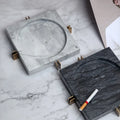 Factory Direct Sale New Design Cigar Ashtray Custom 100% Natural Square Marble Ashtray Green Ashtray With Marble Lid