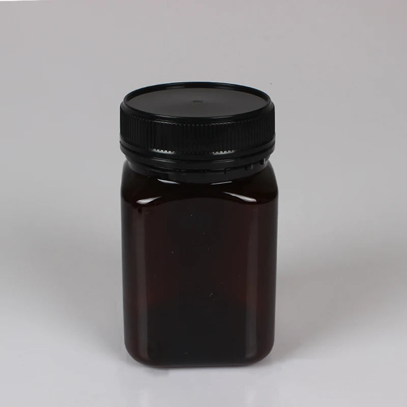 180ml/215ml/360ml Empty Plastic square Bottle Clear/brown  Packaging Container 250g 300g 500g PET Honey Jar