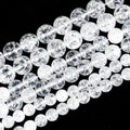 Natural Crackle Crystal Quartz Round Beads for Jewelry Making DIY Gemstone Beaded Necklace 15.5Inch Wholesale 3/4/6/8/10/12/14MM