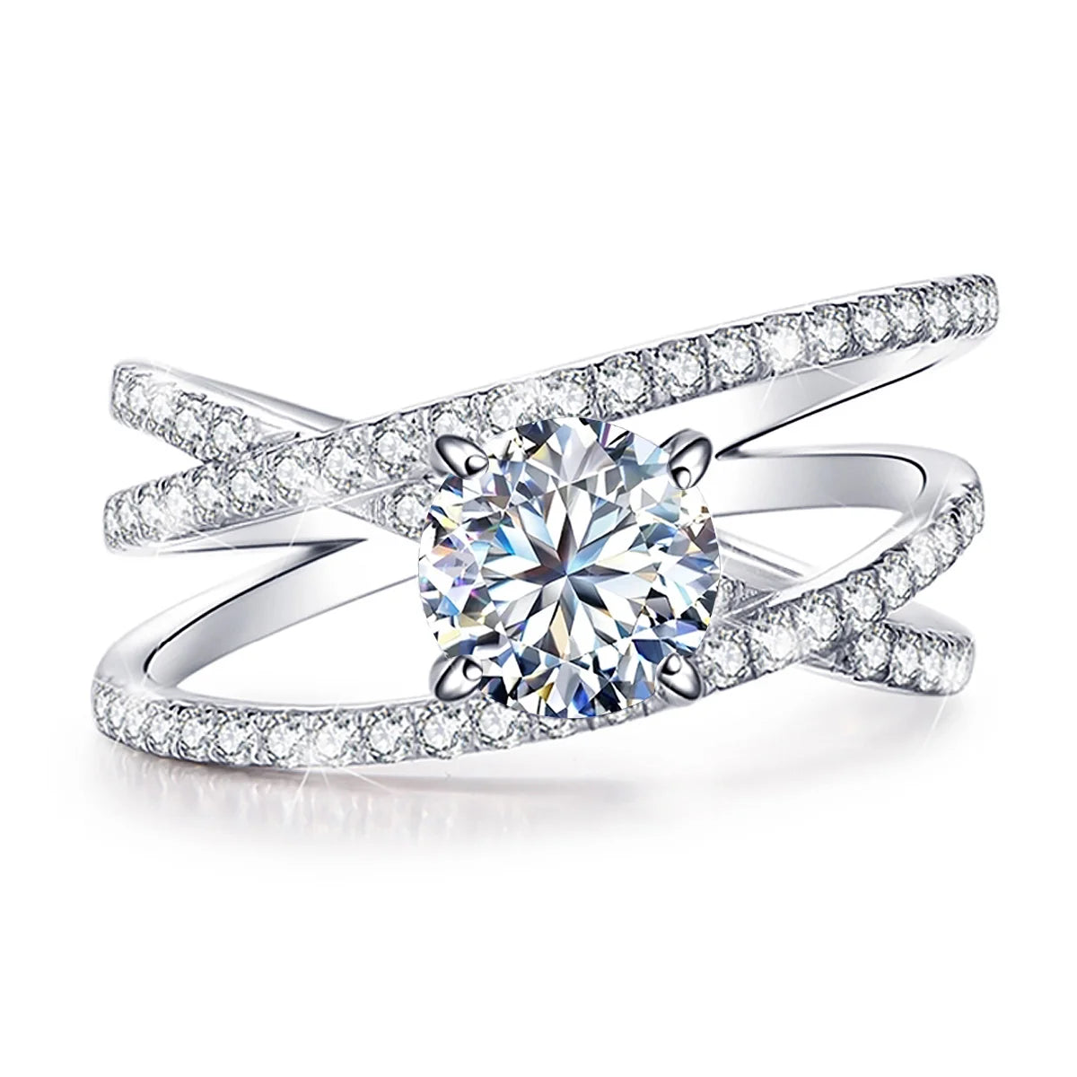 Luxury Platinum Plated 925 Sterling Silver Hypoallergenic Women's Engagement Ring Flower Shape 1ct Moissanite GRA Certified