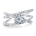 Luxury Platinum Plated 925 Sterling Silver Hypoallergenic Women's Engagement Ring Flower Shape 1ct Moissanite GRA Certified