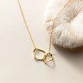 Minimalist Irregular Interlocking Round Pendant Gold Plated Chain 925 Sterling Silver Necklaces Fashion Jewelry for Women