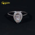 Drop Shipping Fashion Jewelry Rings S925 Silver Halo 1.5 CT Pear Cut Moissanite Ring Custom  Fine Women Engagement Weeding Ring