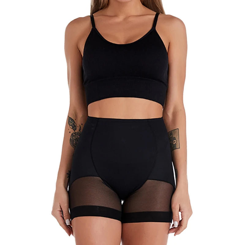 Double Layer Fabric  Mid-waist Tummy-tucking Pants Antibacterial Crotch Breathable Buttocks Transparency Control Panties