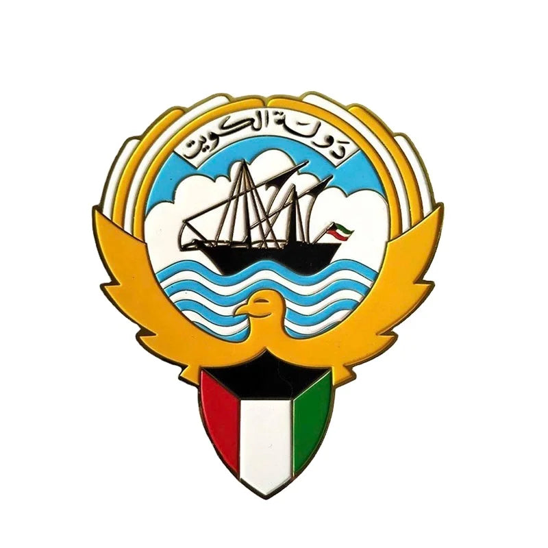 Custom Uae 3D Logo Car Sticker for National Day Uae Metal Car Emblem With Screw Kuwait Car Badge