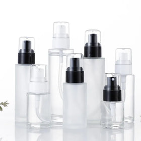 Hot Selling Matte Black Flat Shoulder 30ml 50ml 60ml 80ml 100ml Frosted Perfume Bottle Toner Oil Glass Spray Bottle