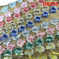 Hot Selling Eco-Friendly High Quality Lace Applique Decorative Water Soluble Embroidery Colorful Gradient Flower Trim Polyester