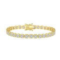 SB203 3*3 Bezel-Set 5A Cubic Zirconia Bracelet Sugar Cube Cut Zircon 925 Sterling Silver Tennis Chain Fine Jewelry