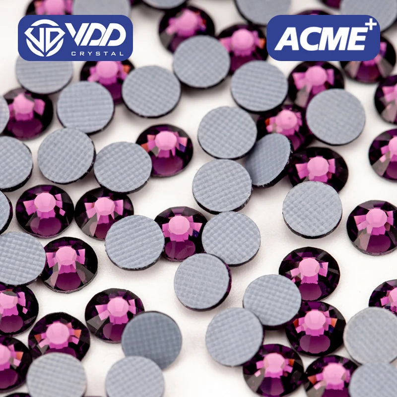 VDD 033 Amethyst ACME Top Quality Hot-Fix Glass Rhinestones Crystal Flatback Stones Garment Wedding Dress