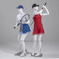 Glossy White Male Swinging Golfer Sport Mannequin Female Abstract Tennis Dummy Clothing Dress Female Full Body Model