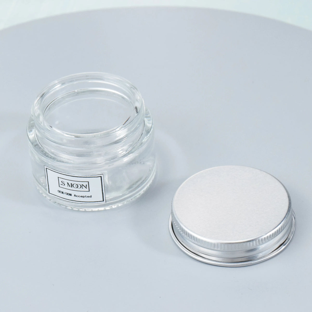 Empty 50ml 100ML 250ML 500ML Clear Amber Glass Candle Jar With Black Gold Silver Aluminum Metal Lid