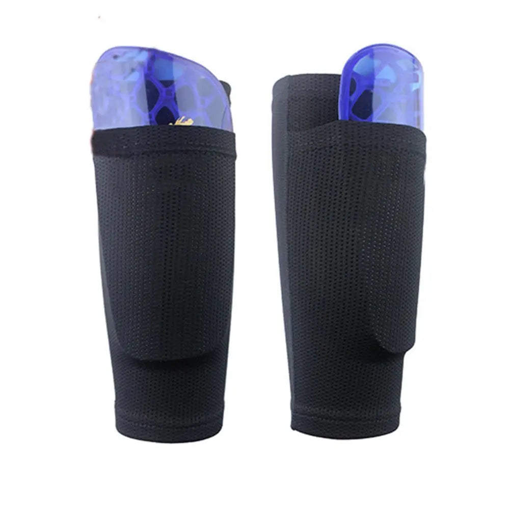 Football Shin Guards With Pocket Practical Leg Sleeves Adult Support Sock Nylon Solid Color Shin Protector Soccer Gear