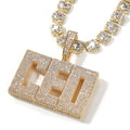 European and American Personality Street Hip Hop Jewelry High Quality Custom Icy Bold Script Name Pendant Choker Necklace Trend