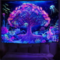 Fluorescent Bohemian Wall Hanging Fantasy Starry Sky Landscape Portrait Tapestry Home Bedroom Hippie Eco-Friendly Washable