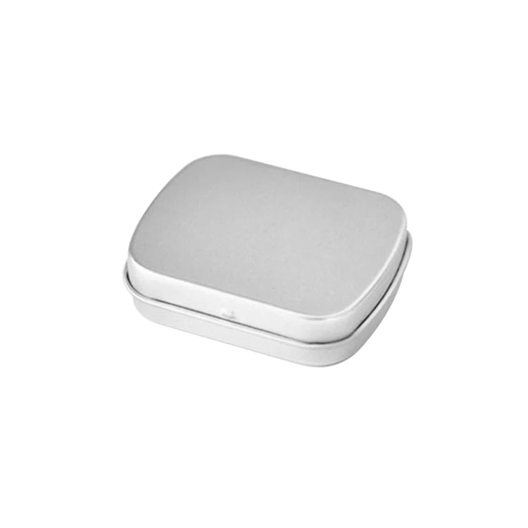 Wholesale Hot Selling Empty Plain Silver Mini Mint Tin Box with Hinged Lid