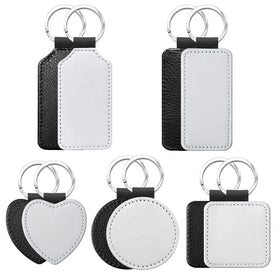 Special Price Sublimation Single-side Printing PU Leather Keychain Popular DIY Heat Transfer Keyrings Luxurious Pendants