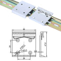DIN Rail Mount Clip 35 mm Aluminium Horizontal Mounting Snap Hook 25-Hole Pitch for Use with DIN Rail Snap Clip