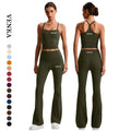 Ladies Athletic Wear High Strength Shockproof With High Waist Women Sport Yoga Tank Top Gym Fitness Pant 2 Piece Sets Color Full