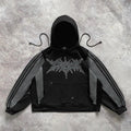 Luxury Men's Acid Washed Distressed Boxy Hoodie with Color Block Contrast and Embroidery Patch Plain Dyed for Winter