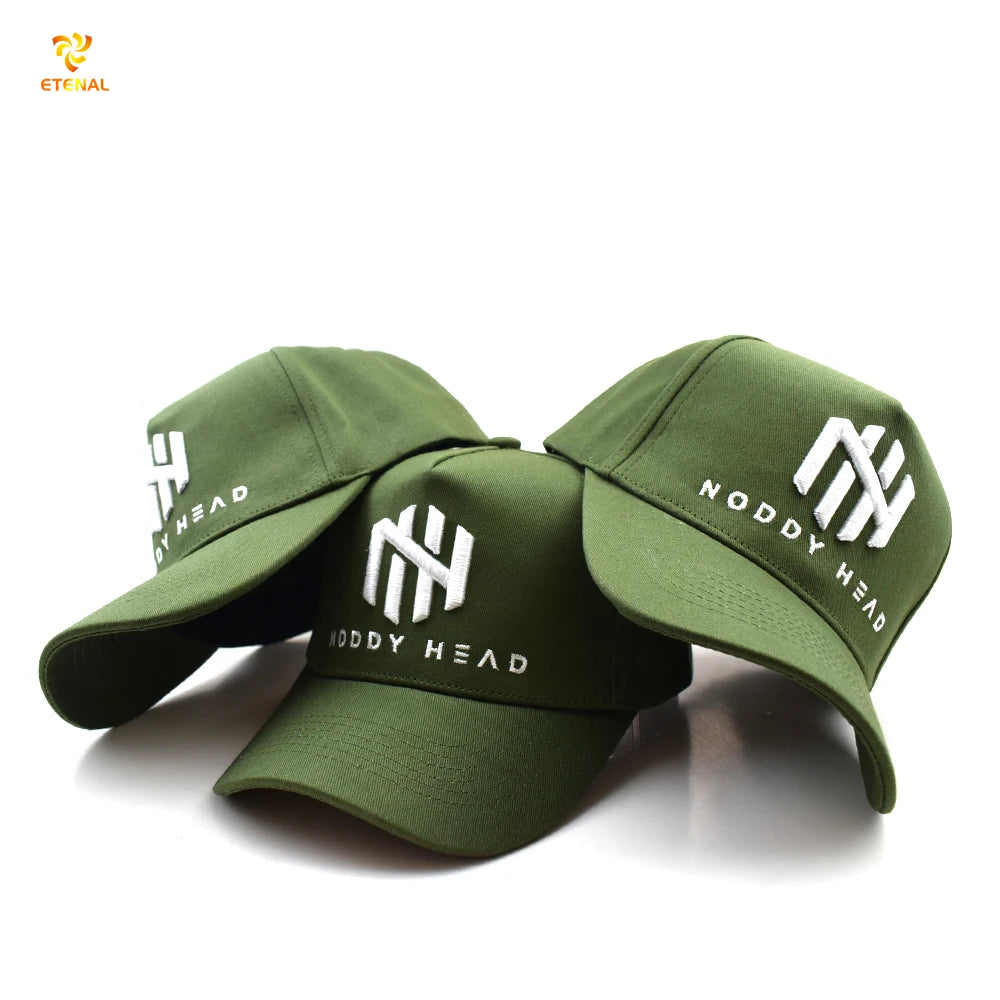 Cap Manufacturer Custom Oxford Dobby 5 Panel Curved Brim Structured Baseball Cap with Embossed Logo