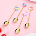 Stainless Steel Silver Leaf Coffee Spoon Appetizer Fork--Creative Tableware Dessert Spoons