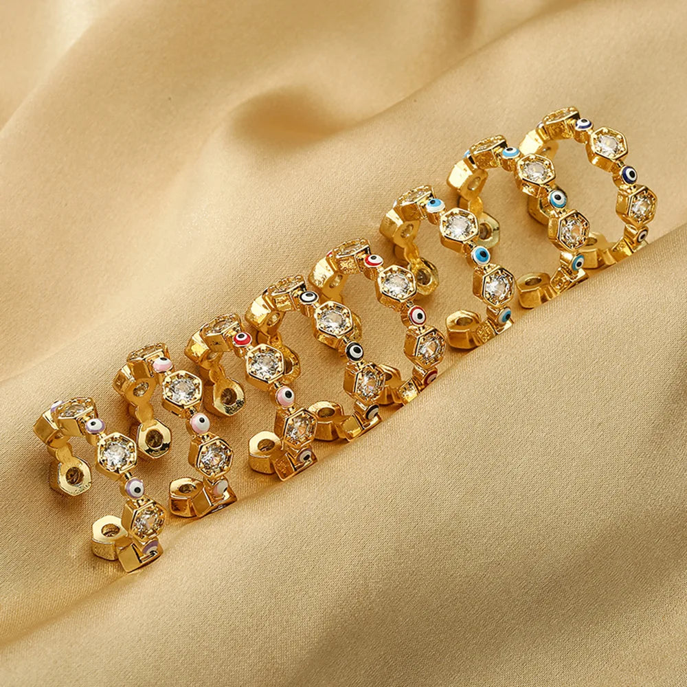 Zircon Hop Personalised Small Zircon Full Finger Rings Evil Delicate Thumb Eyes Cheap Diamond Rings