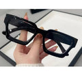 European American High-End Optical Glasses Versatile Cross-Border Square Frame Anti-Blue Light Flat Mirror Fashionable Diamond
