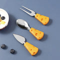 Cute Food Grade Cheese Handle Stainless Steel Children 3pcs Cutlery Set Kid Spoon Fork Knife