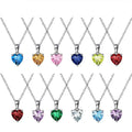 Classic 925 Sterling Silver Heart Pendant December Birthstone Zirconia Women's Birthday Anniversary Necklace Jewelry