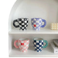 Modern 250ml Ceramic Water Cup Creative Hand-Painted Cloud Purple Checkerboard Design for Parties and Gifts MegaBDM