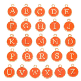 AA016509 Enamel Metal Letter Charm A-z Alphabet Charm for Diy Jewelry Bracelet Necklace Making