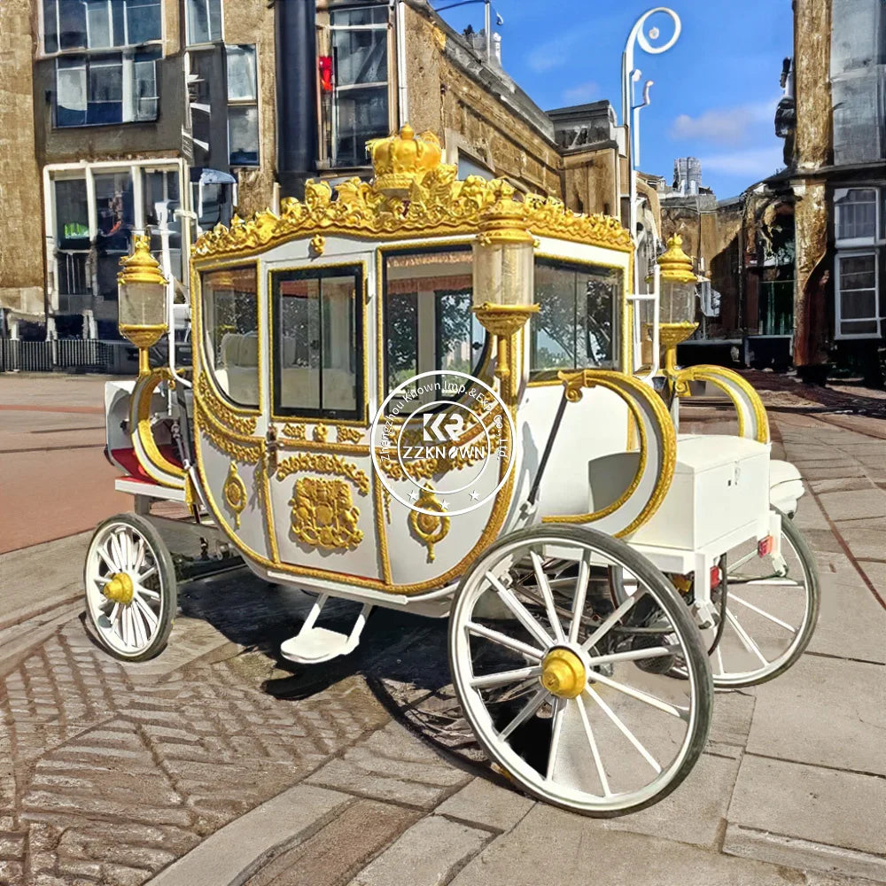 Romantic and Classic Wedding Pumpkin Horse Carriage Cart for Sale Pink Luxurious Royal Carriage Manufacturers