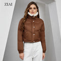 Wholesale Ladies Short Padded Jacket Warm Standing Collar Fashion Puffer Jacket