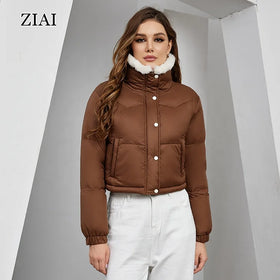 Wholesale Ladies Short Padded Jacket Warm Standing Collar Fashion Puffer Jacket